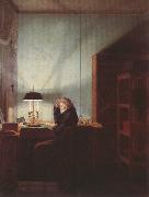 Georg Friedrich Kersting Man Reading by Lamplight (mk22) Spain oil painting artist